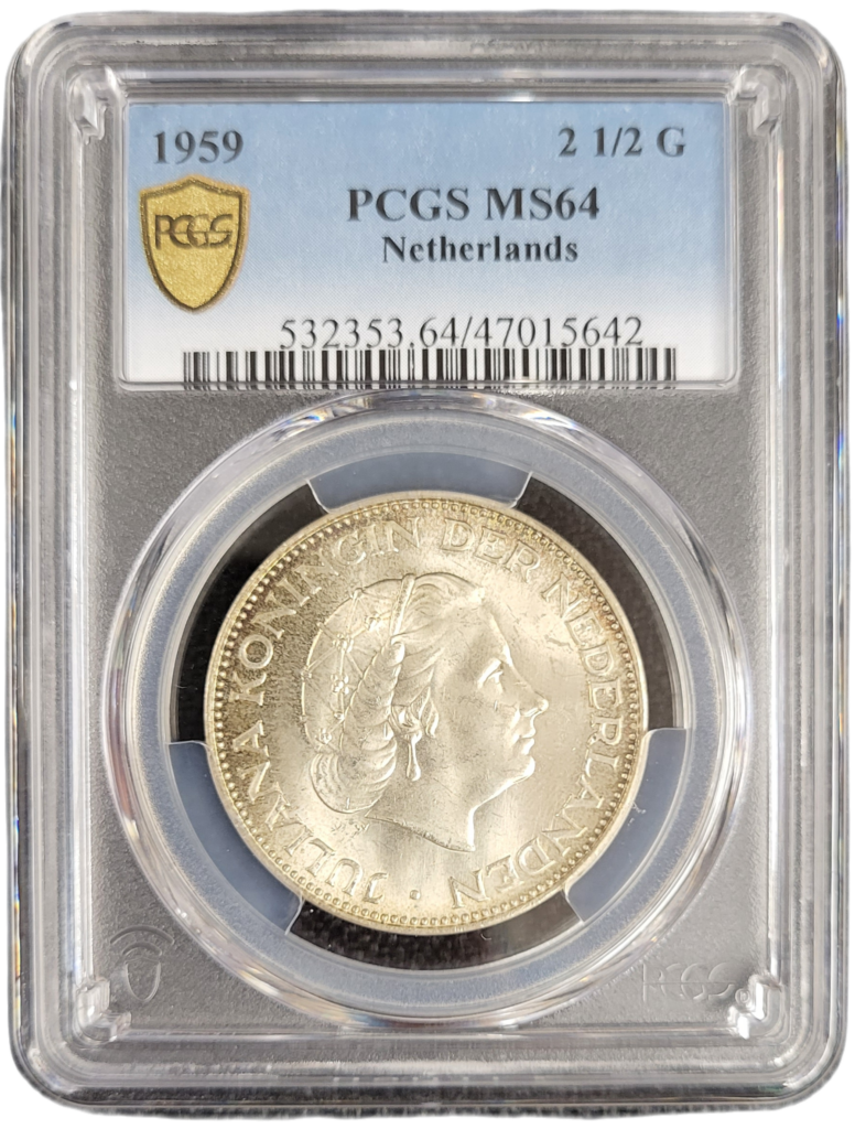 Juliana Zilveren Gulden Ms Pcgs Munten