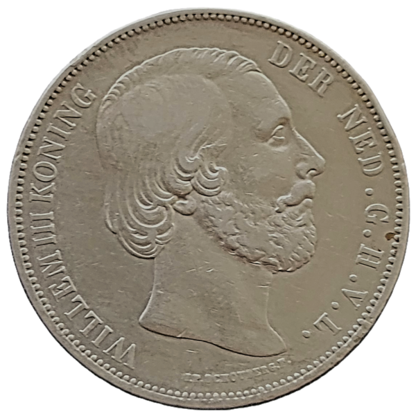 Nederlandse zilveren rijksdaalder Willem III