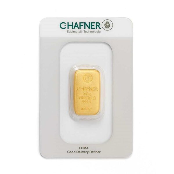 C. Hafner 250 gram gegoten goudbaar