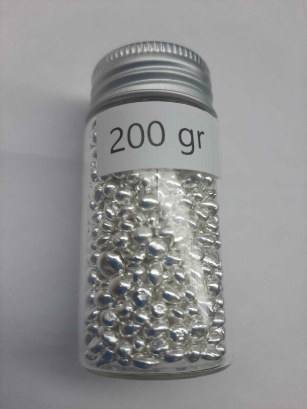 200 gram zilver granulaat Umicore (ALLEEN LEVERING BINNEN