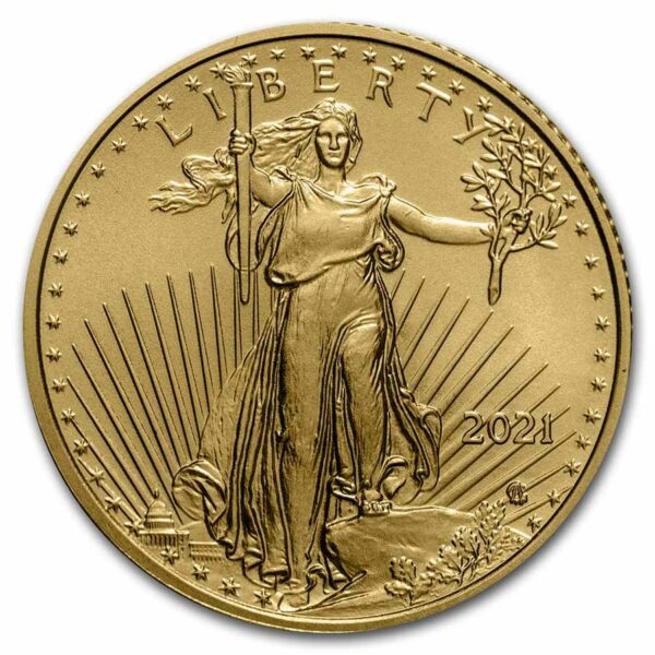 Gouden American Eagle 0.25 oz 2021 type 2 voorkant 101munten