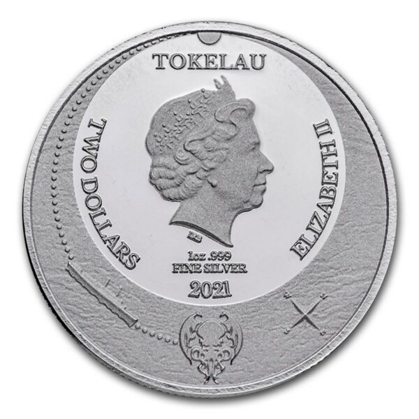 Tokelau The Great old one Cthulhu coin 1 oz 2021 achterkant 101munten
