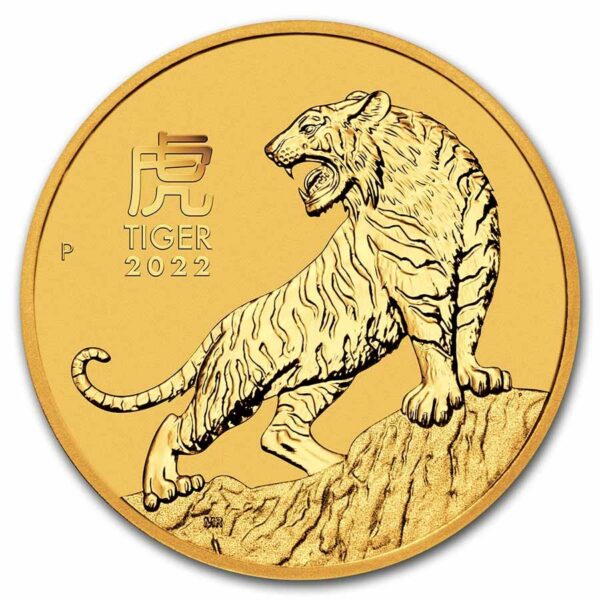 Gouden Lunar III Year of the Tiger 0.1 oz 2022 voorkant 101munten