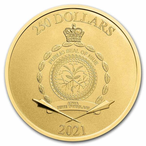 Gouden Niue Mandalorian 1 oz 2021 achterkant 101munten