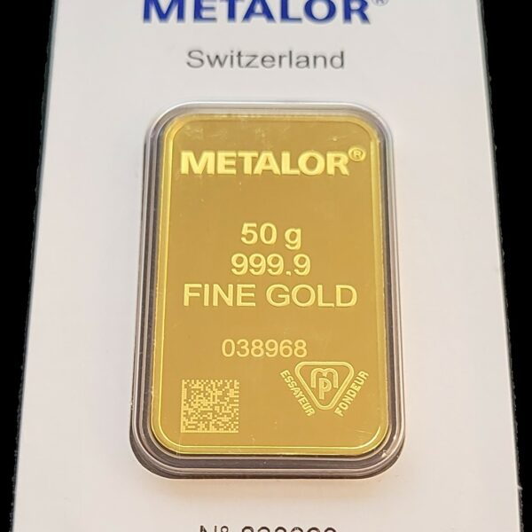 Metalor 50 gram goudbaar