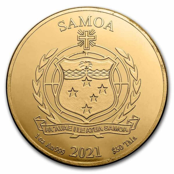 Samoa Aztekenkalender 1 oz 2021 achterkant 101munten