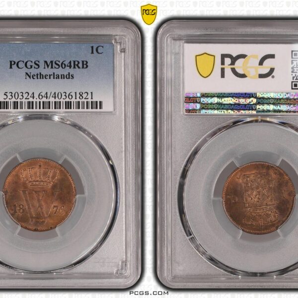 1 cent 1876 MS64 RB PCGS gecertificeerd