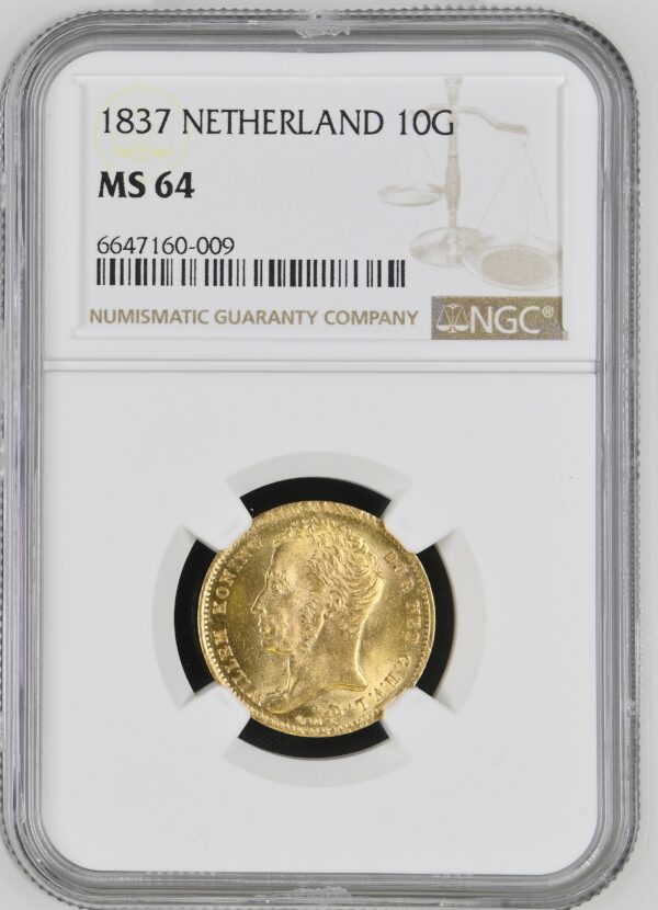 10 Gulden 1837 NGC MS64