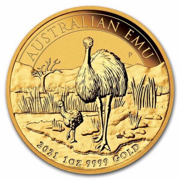 Emu 1 oz 2021 goud voorkant 101munten