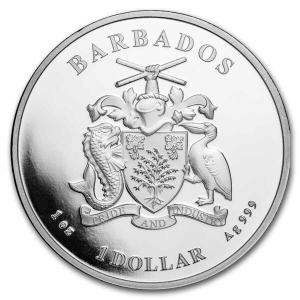 Barbados Pelican 1 oz 2022 achterkant 101munten