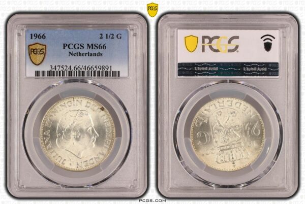 2 1/2 gulden 1966 ms66 pcgs