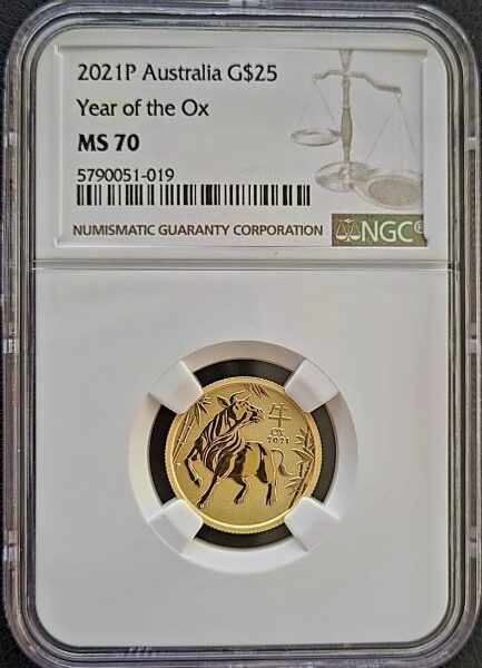 1/4 oz 2021 Year of the Ox NGC MS70