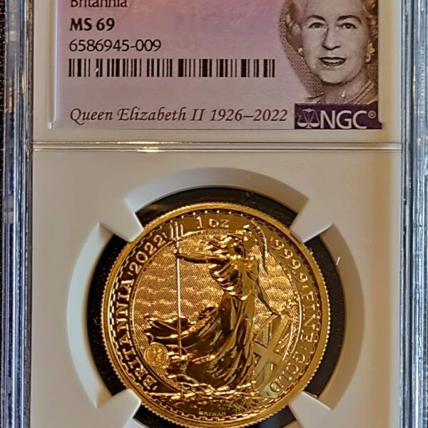 Gouden Britannia 1 oz 100 pond 2022 ms69