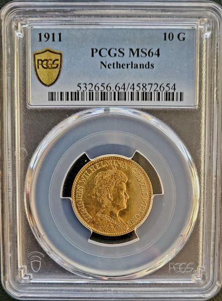 Gouden Wilhelmina Gulden Ms Pcgs Gecertificeerd Pop