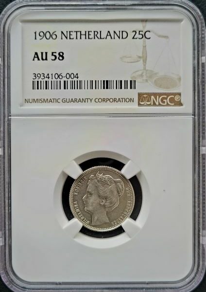 25 cent 1906 NGC AU58