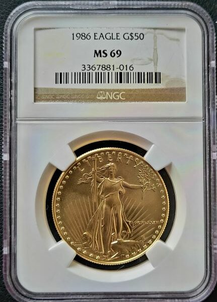 Gouden American Eagle 1 oz 1986 NGC MS69