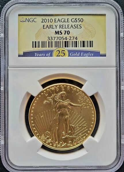 Gouden American Eagle 1 oz 2010 NGC MS70