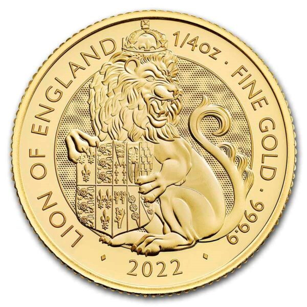 Gouden Gouden Tudor Beast Lion of England 1/4 oz 2022