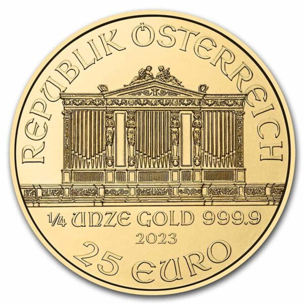 Gouden Wiener Philharmoniker 0.25 oz 2023 back 101munten