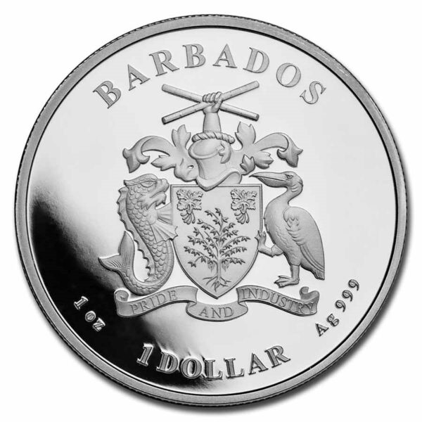Barbados 1 oz zilver Caribbean green monkey 101muntennl back