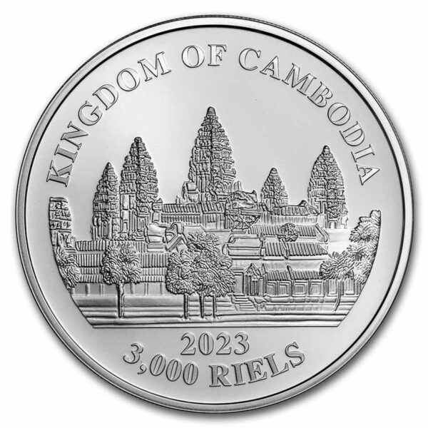 Lost tigers of Cambodia 2023 1oz zilver 101muntennl back