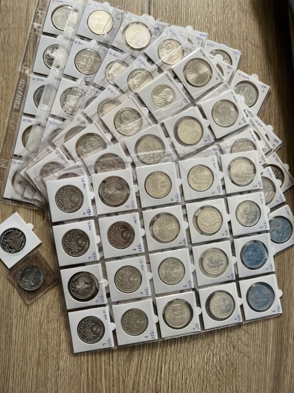 zilveren 10 duitse marken collectie zilver 625/1000 142 stuks