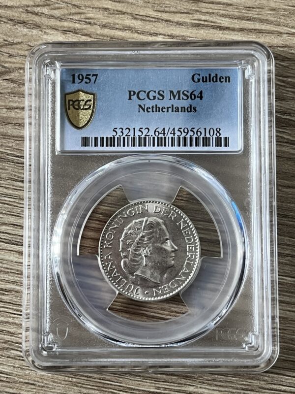 1957 gulden ms64 rotated