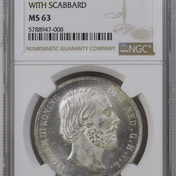 2 1/2 gulden 1874 scabbard MS63 NGC obverse