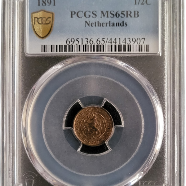 1/2 cent 1891 MS65 RB PCGS