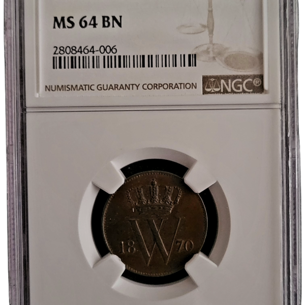 1 cent 1870 Willem III, authentiek MS64 BN Ngc