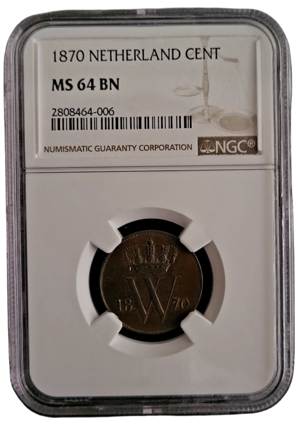 1 cent 1870 Willem III, authentiek MS64 BN Ngc