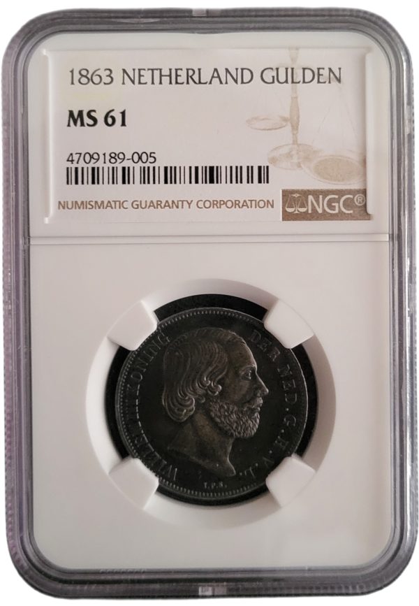 Patina 1 gulden 1861 NGC MS61