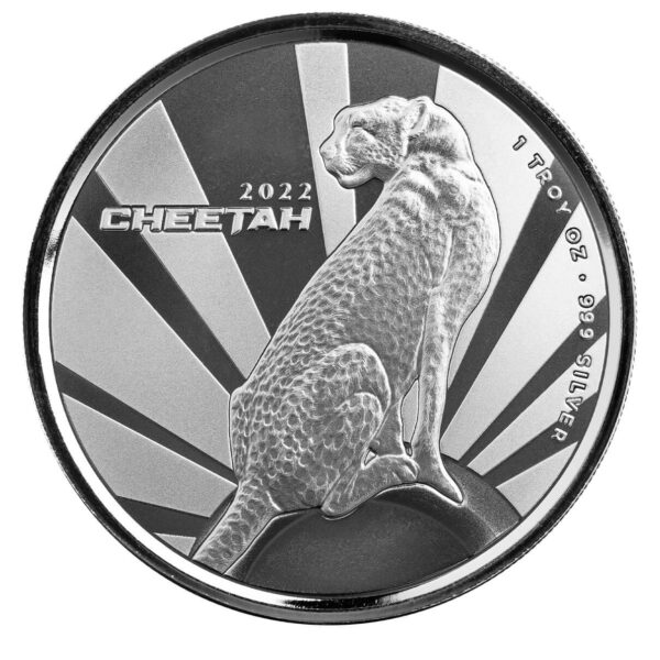 2022 Scottsdale Mint Cameroon Cheetah 1 oz Silver Bu Coin front