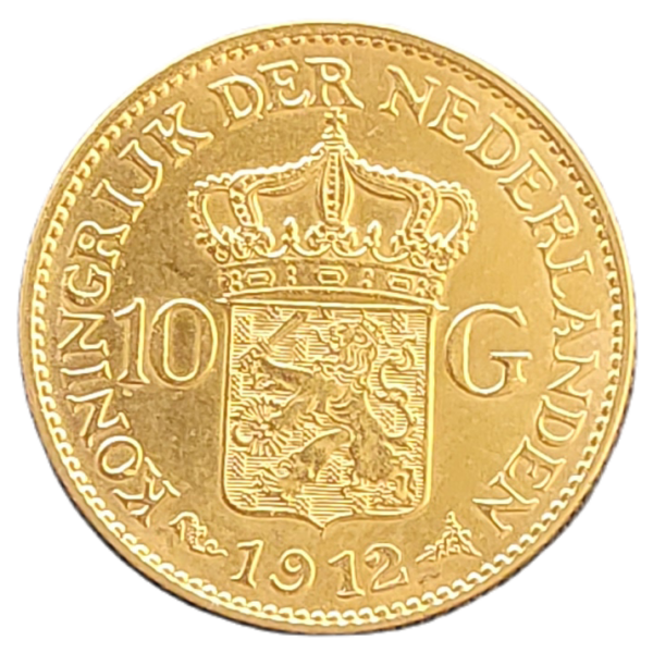 Gouden 10 gulden Wilhelmina 1912