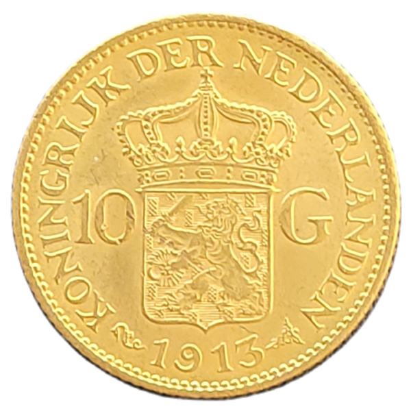Gouden 10 gulden Wilhelmina 1913