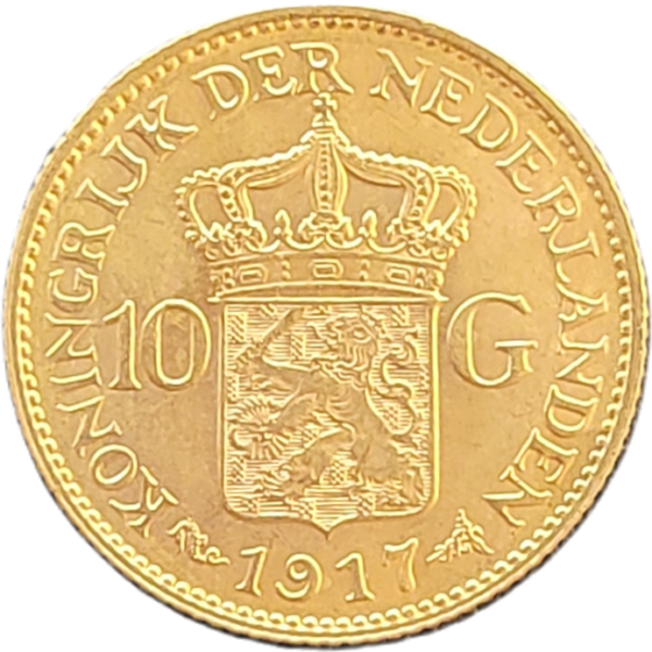 Gouden 10 gulden Wilhelmina 1917