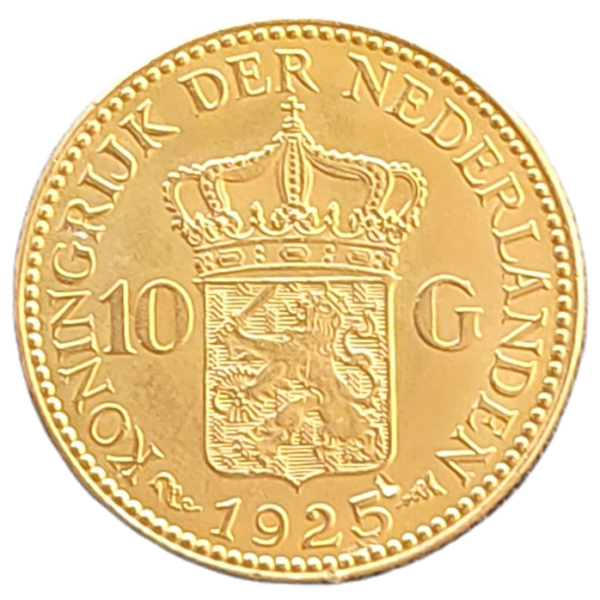 Gouden 10 gulden Wilhelmina 1925a
