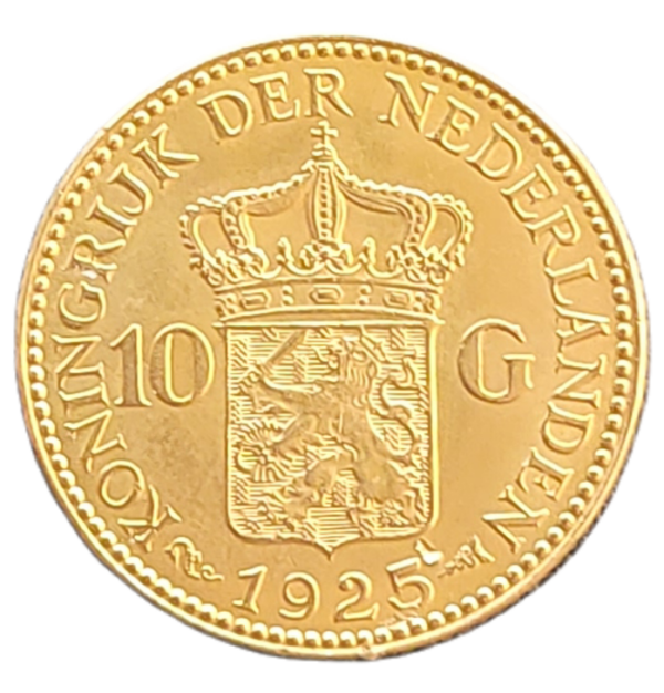 Gouden 10 gulden Wilhelmina 1925a