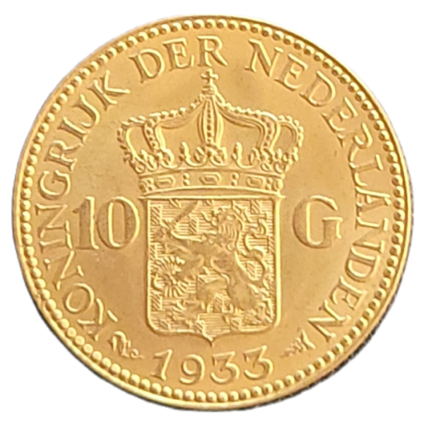 Gouden 10 gulden Wilhelmina 1933