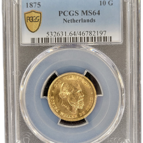 10 gulden 1875 PCGS MS64