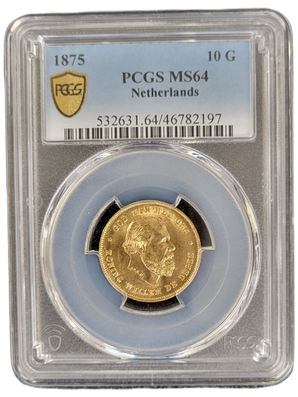 10 gulden 1875 PCGS MS64