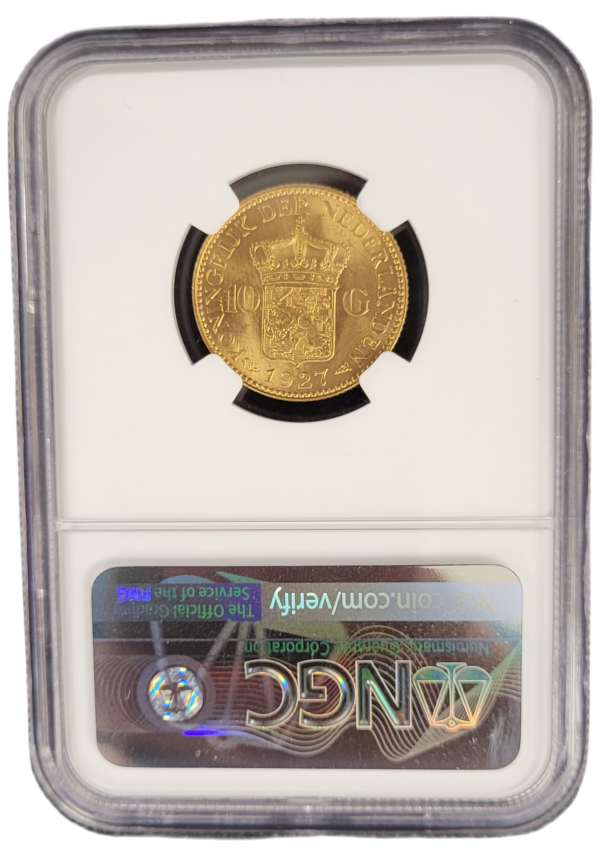 Gouden 10G 1927NGC MS64 back