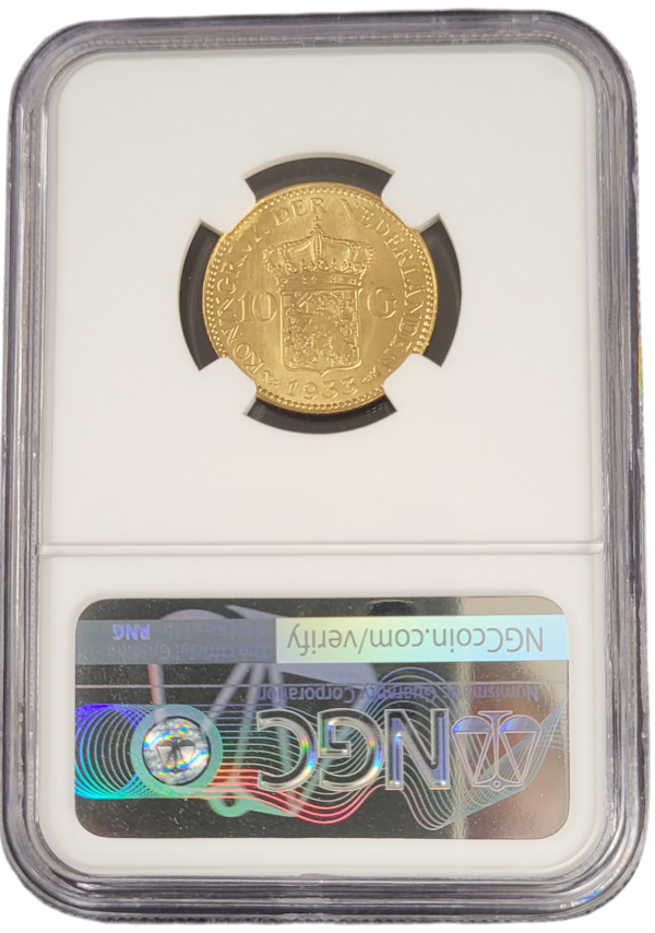 Gouden 10G 1933 NGC MS66 back
