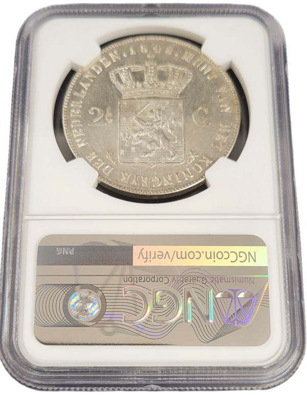 Koning Willem II 2.5 gulden 1848 MS60 NGC back