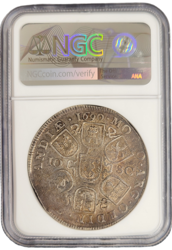 Provincie Zeeland Zilveren Dubbele Daalder of 10 Schelling 1690 NGC back