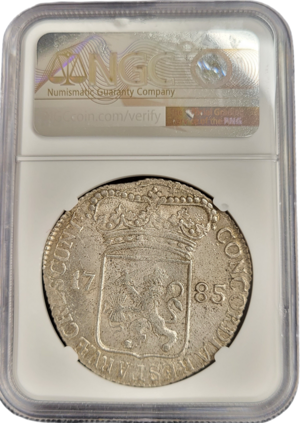 Provincie Zeeland Zilveren Dukaat 1785 NGC gecertificeerd MS62 back