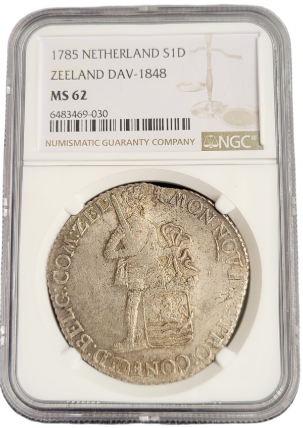 Provincie Zeeland Zilveren Dukaat 1785 NGC gecertificeerd MS62 front