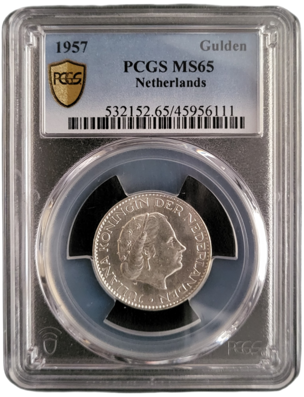 1 gulden 1957 MS65 PCGS blank