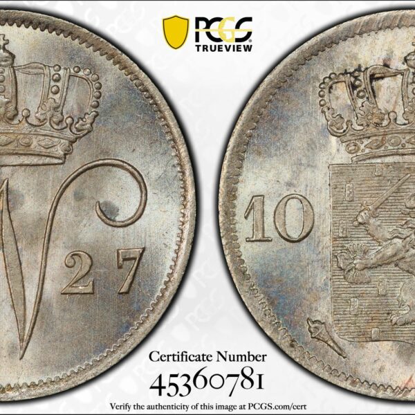 10 cent 1827 Utrecht PCGS MS65