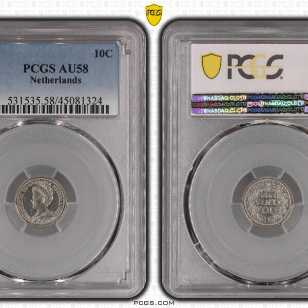 10 cent 1912 lage kroon AU58 PCGS